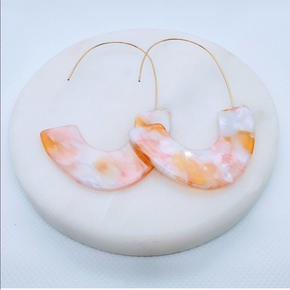 Pink Acrylic Resin Earrings